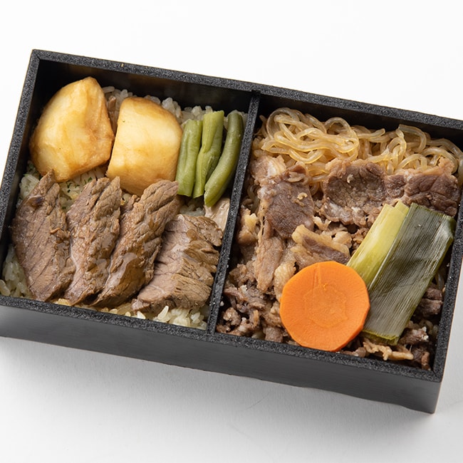 神戸のすきやきとステーキ弁当