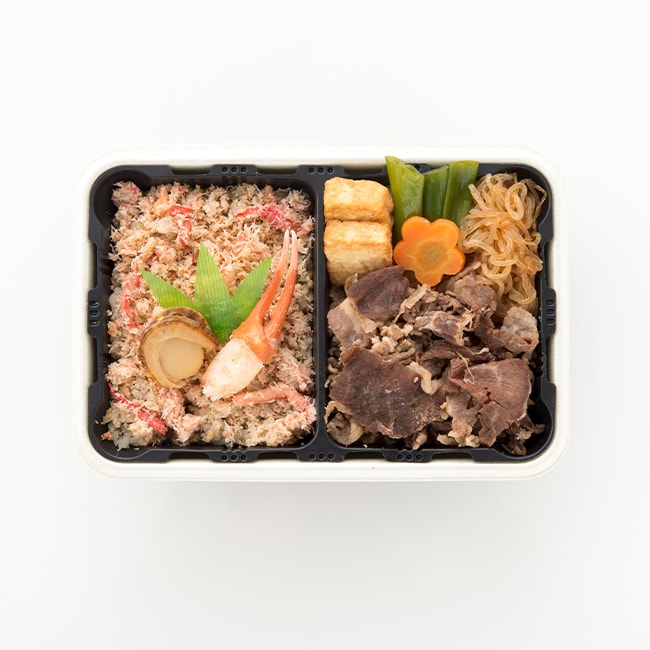 あっちっちかにめしとすきやき弁当